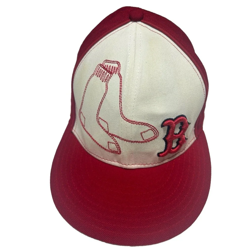 New Era Boston Red Sox 59FIFTY Fitted Hat Red & White Size 8